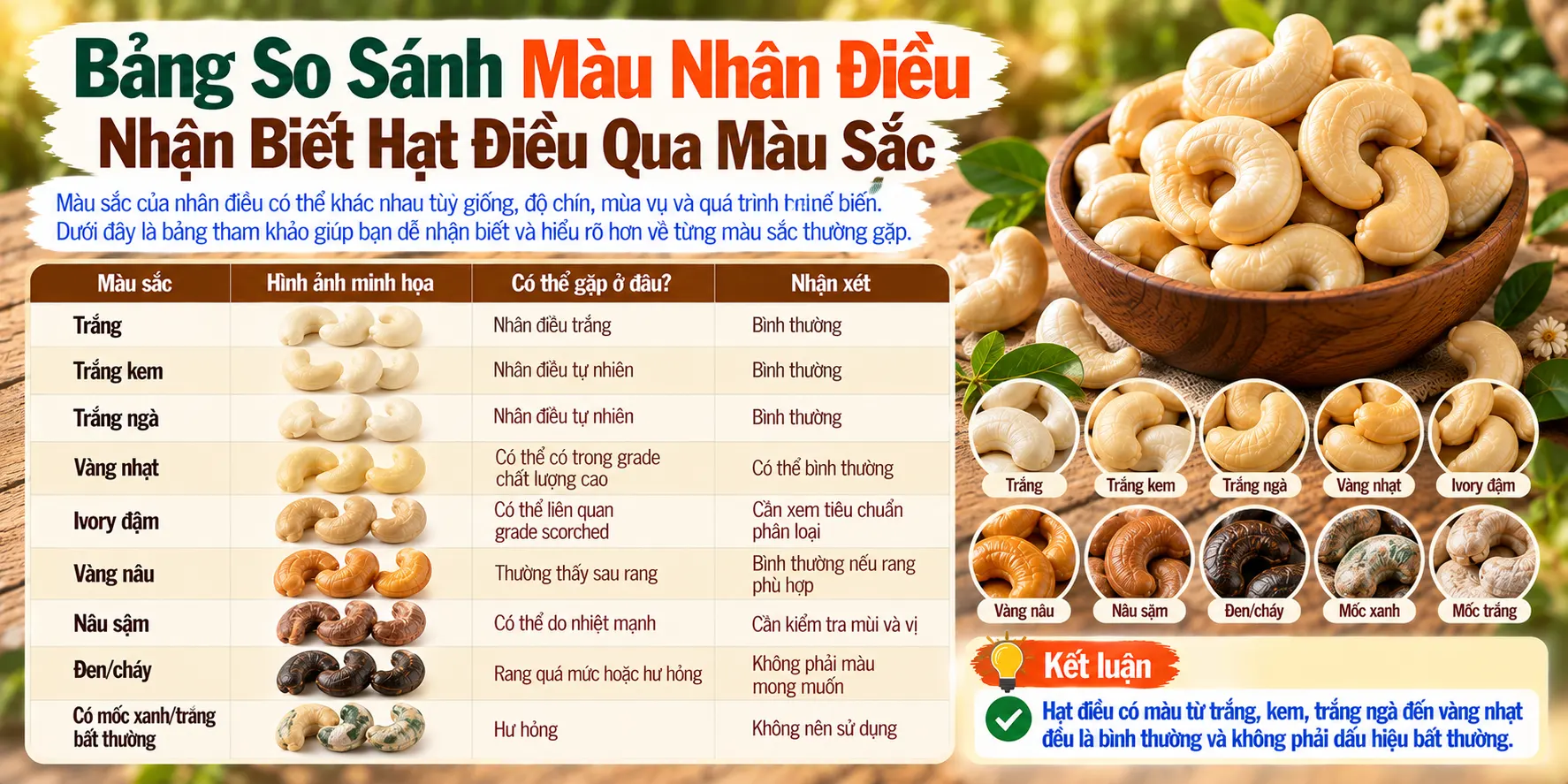 Bang So Sanh Mau Nhan Dieu Nhan Biet Hat Dieu Qua Mau Sac