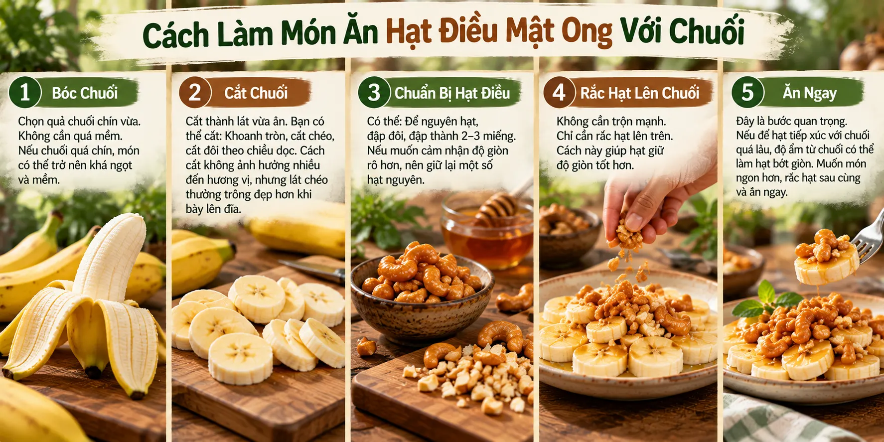 Cach Lam Mon an Hat dieu mat ong voi Chuoi
