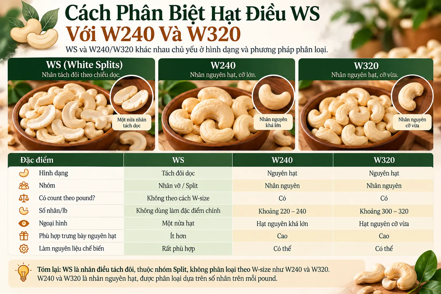 Cach Phan Biet Hat Dieu WS Voi W240 Va W320