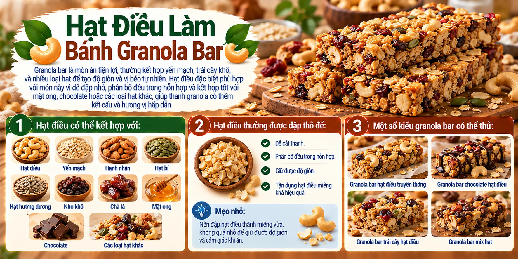 Hat Dieu Lam Banh Granola Bar