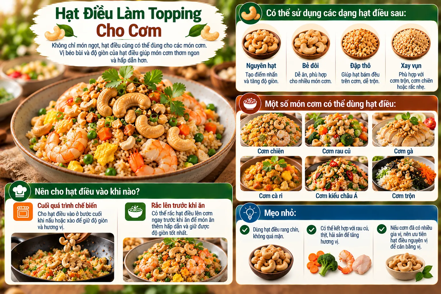 Hat Dieu Lam Topping Cho Com