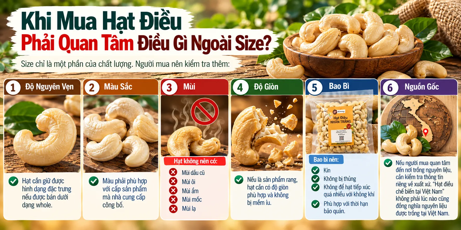 Khi Mua Hat Dieu Phai Quan Tam Dieu Gi Ngoai Size