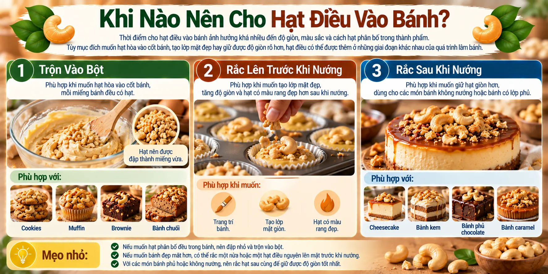 Khi Nao Nen Cho Hat Dieu Vao Banh