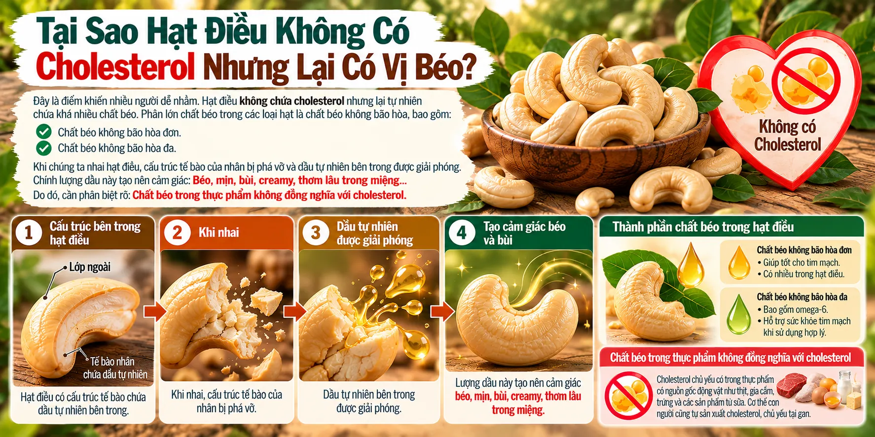 Tai Sao Hat Dieu Khong Co Cholesterol Nhung Lai Co Vi Beo