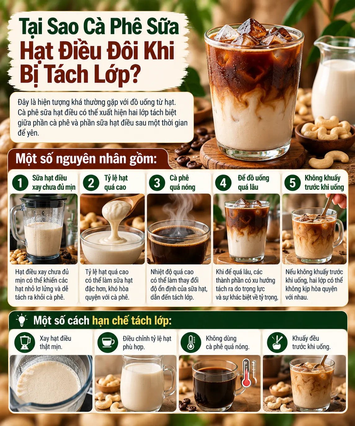Vi Sao Ca Phe Sua Hat Dieu Tach Lop