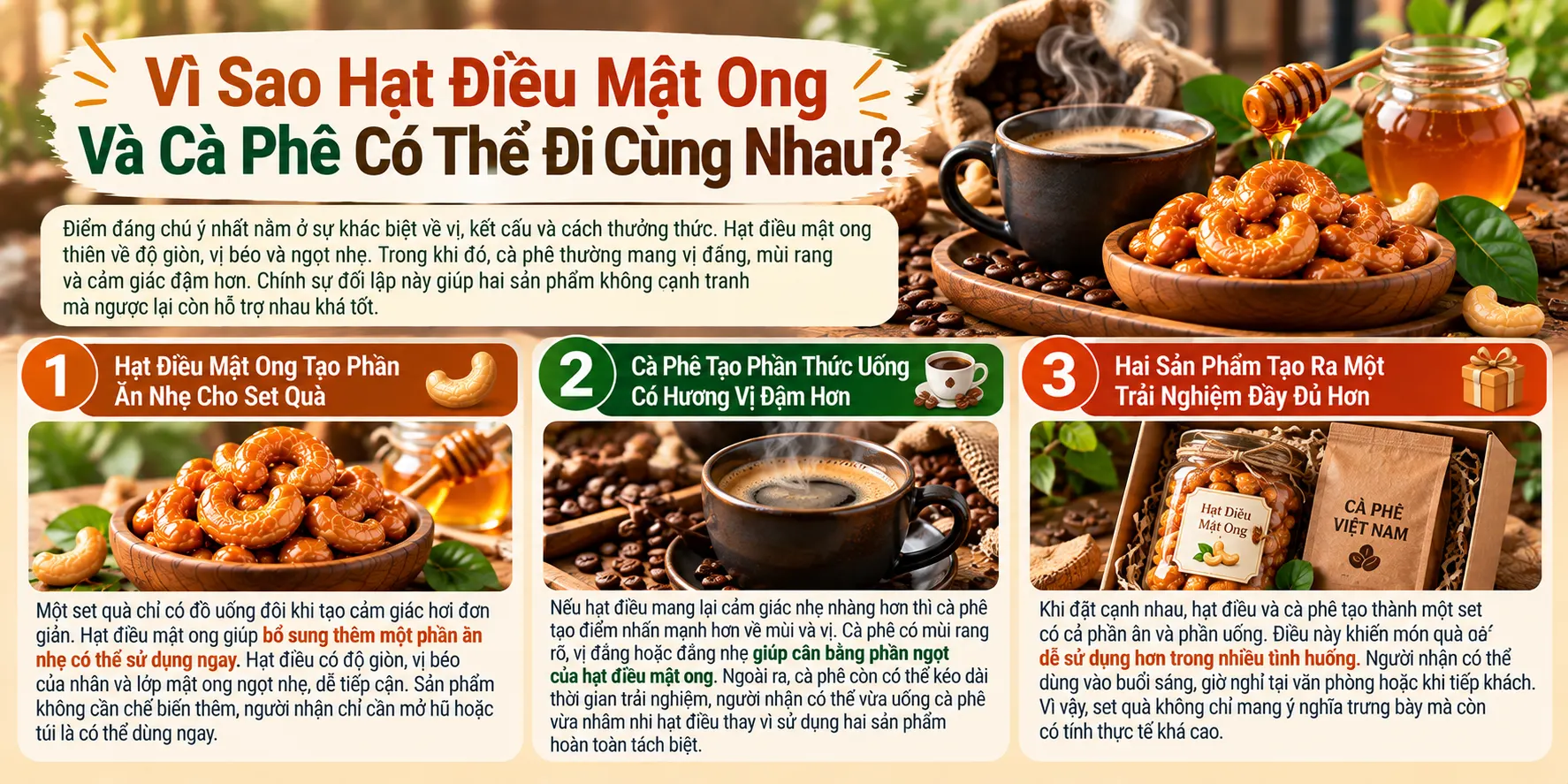Vi Sao Hat Dieu Mat Ong Va Ca Phe Co The Di Cung Nhau 2