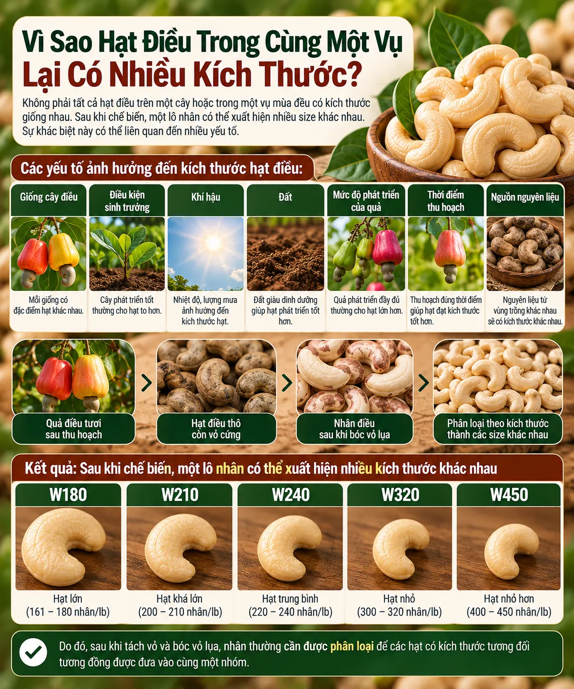 Vi Sao Hat Dieu Trong Cung Mot Vu Lai Co Nhieu Kich Thuoc
